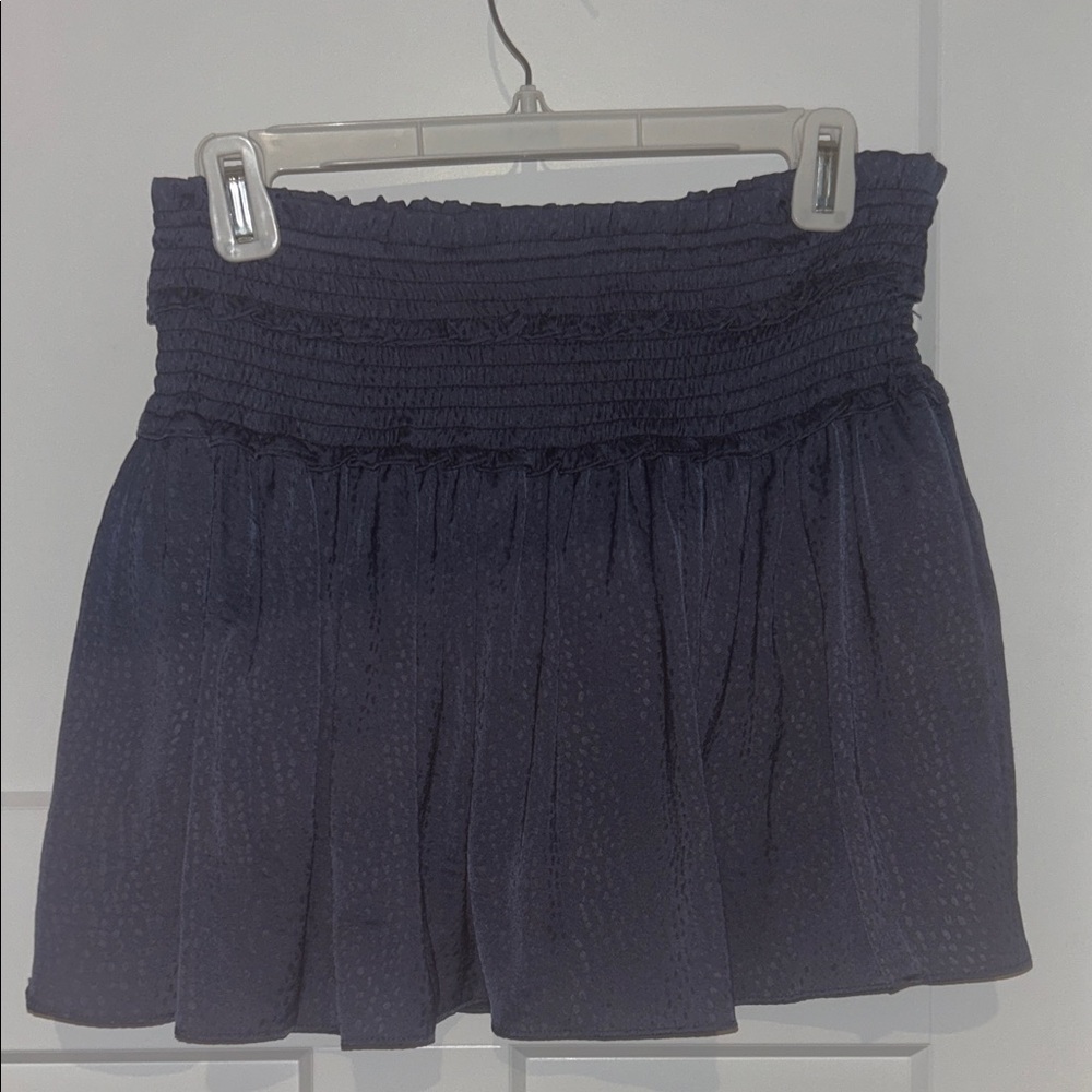 fab'rik Navy Textured Mini Skirt / Skort Stretch Waist